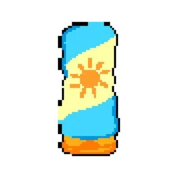 Spf sun cream pixel art vector illustration Stock Illustration