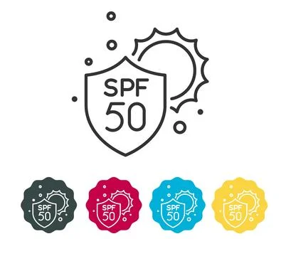 SPF ( Sun Protection Factor ) - measuring UVB protection - Stock Icon Stock Illustration