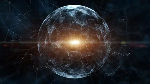 Sphere 3d digital technology network lines and dots motion Stock Footage 337430142