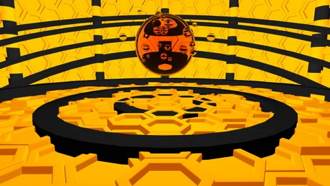 Sphere above the honeycomb Stock Footage 154827693