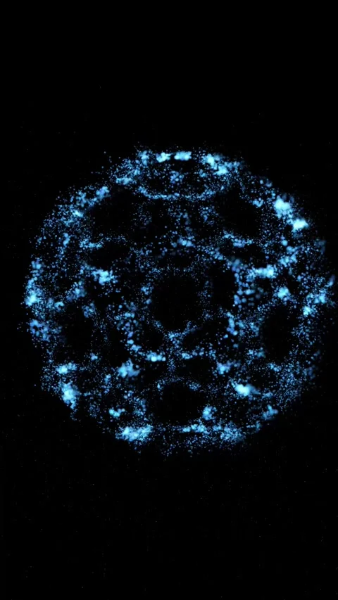 Sphere abstract background. Particle glow atom. 4K Vertical video. Stock Footage 264169329