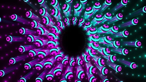 Sphere Abstract Neon Background Looped Video 스톡 동영상 148132741
