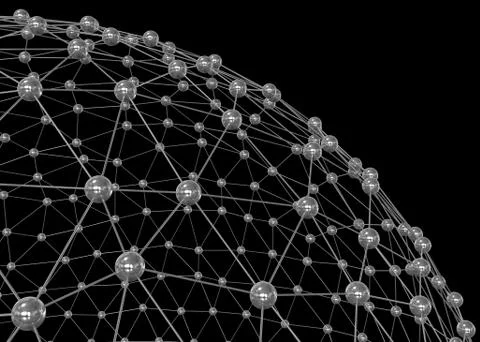 Sphere. Abstract network connection background Illustrazione stock