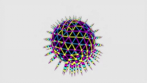 Sphere Abstraction Alpha Channel Looped Video 스톡 동영상 148840656
