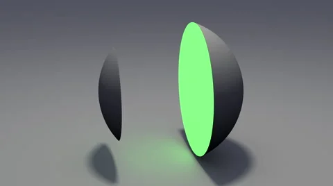 Sphere with Acid Green Interior Stock Footage 49200333