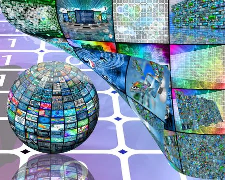 Sphere and images Illustrazione stock