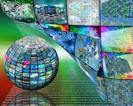 Sphere and images Illustrazione stock
