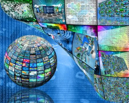 Sphere and images 스톡 일러스트