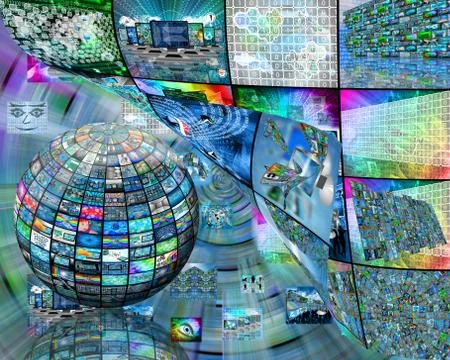 Sphere and images Illustrazione stock