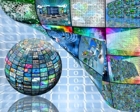 Sphere and images イラスト素材