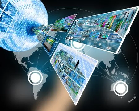 Sphere and images Stock Illustration