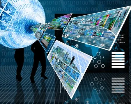 Sphere and images Stock Illustration