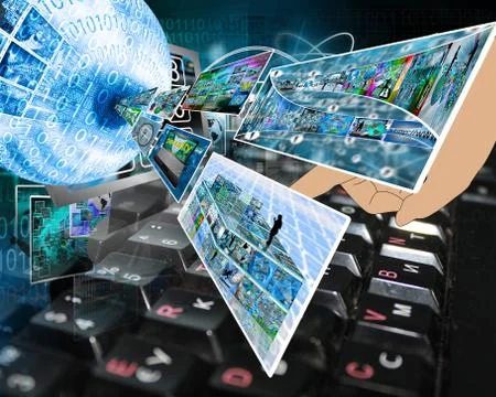 Sphere and images Illustrazione stock