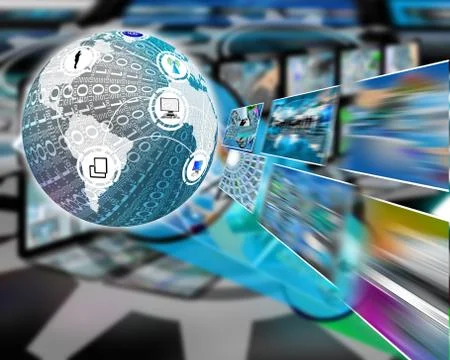 Sphere and images Illustrazione stock