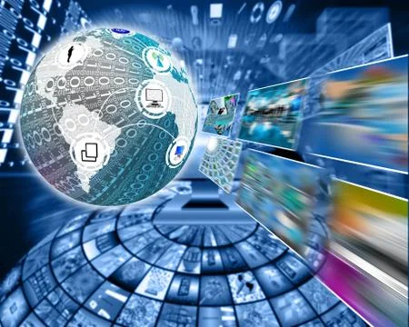 Sphere and images Illustrazione stock