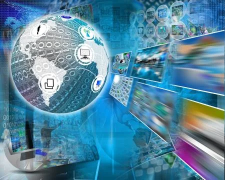 Sphere and images Stock Illustration