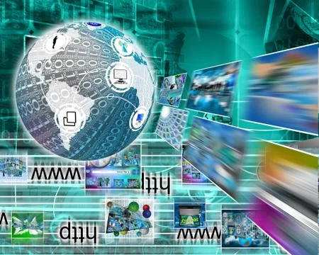 Sphere and images Stock Illustration