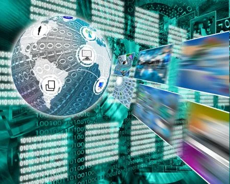 Sphere and images Illustrazione stock