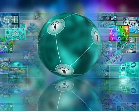 Sphere and images Stock Illustration