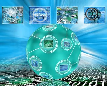 Sphere and images イラスト素材