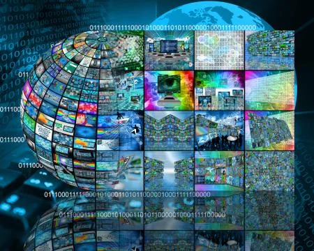 Sphere and internet Illustrazione stock