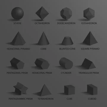 Sphere and Set of Shapes on Vector Illustration Ilustración de archivo
