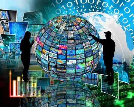 Sphere and silhouettes イラスト素材