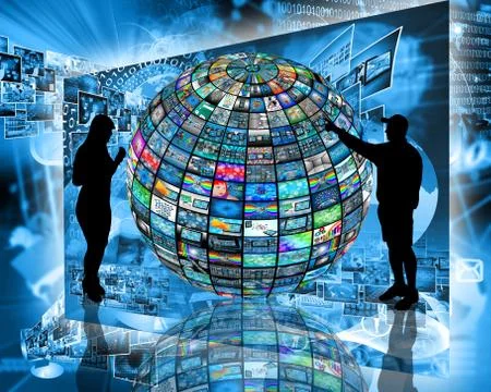 Sphere and silhouettes 스톡 일러스트