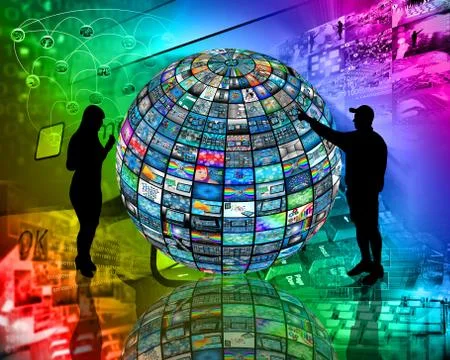 Sphere and silhouettes イラスト素材
