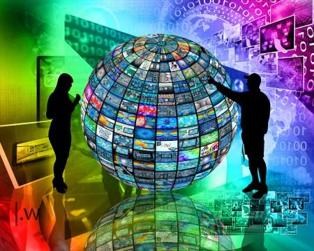 Sphere and silhouettes 스톡 일러스트