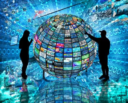 Sphere and silhouettes 스톡 일러스트