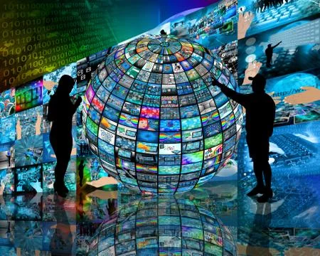 Sphere and silhouettes イラスト素材