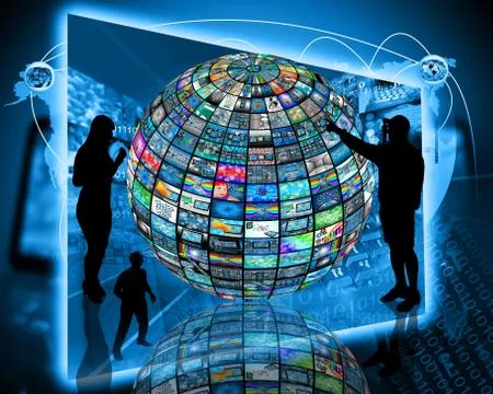 Sphere and silhouettes 스톡 일러스트