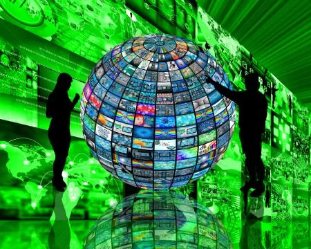 Sphere and silhouettes 스톡 일러스트