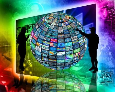 Sphere and silhouettes イラスト素材