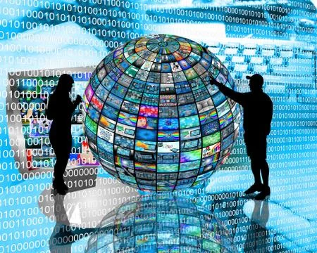 Sphere and silhouettes イラスト素材