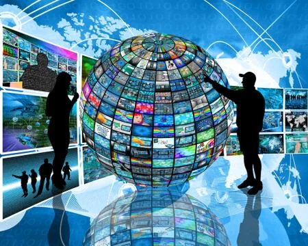 Sphere and silhouettes 스톡 일러스트