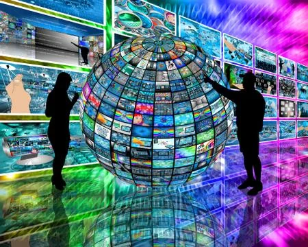 Sphere and silhouettes イラスト素材