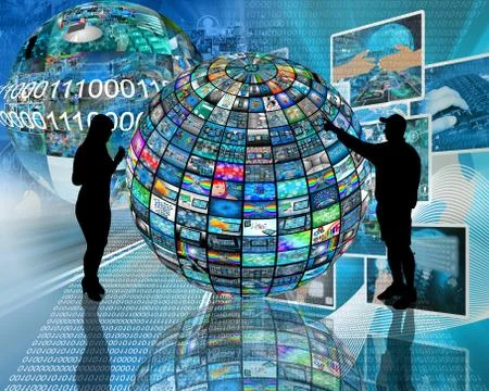 Sphere and silhouettes イラスト素材