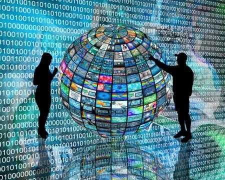 Sphere and silhouettes イラスト素材