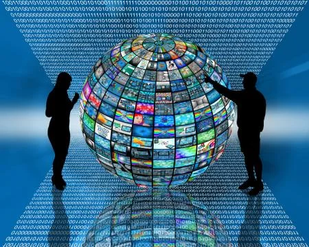 Sphere and silhouettes 스톡 일러스트