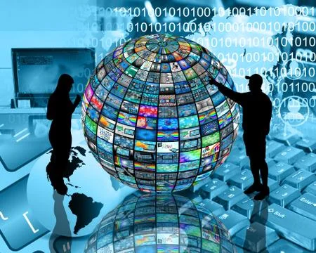Sphere and silhouettes Illustrazione stock