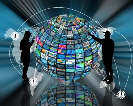 Sphere and silhouettes イラスト素材
