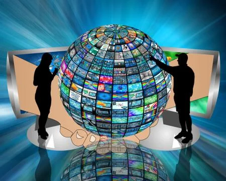 Sphere and silhouettes 스톡 일러스트