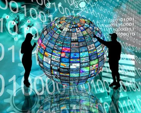 Sphere and silhouettes イラスト素材