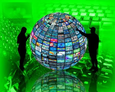 Sphere and silhouettes イラスト素材