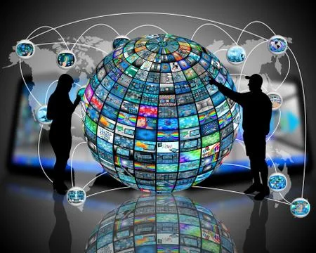 Sphere and silhouettes イラスト素材