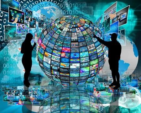 Sphere and silhouettes Illustrazione stock