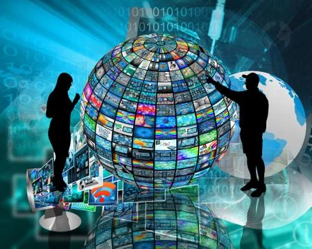 Sphere and silhouettes イラスト素材