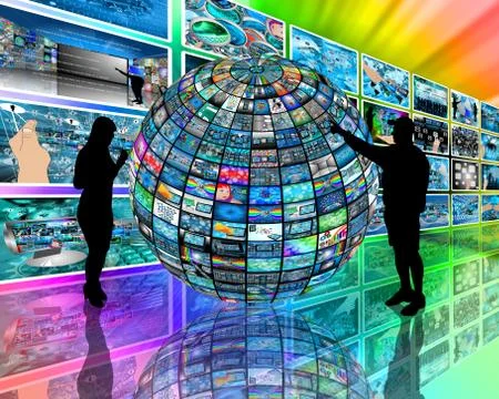 Sphere and silhouettes イラスト素材